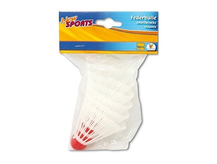 SACHET DE 6 VOLANTS BLANCS DE BADMINTON EN PLASTIQUE - JEU DE RAQUETTES - PLEIN AIR