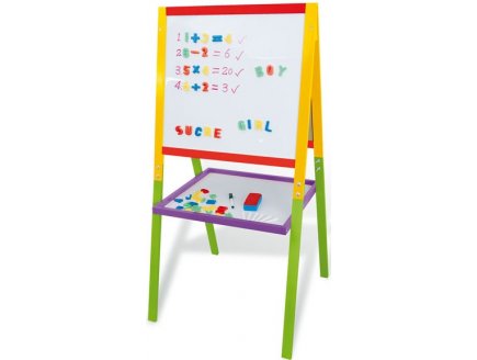 TABLEAU DOUBLE FACE COLORE EN BOIS - JEU EDUCATIF
