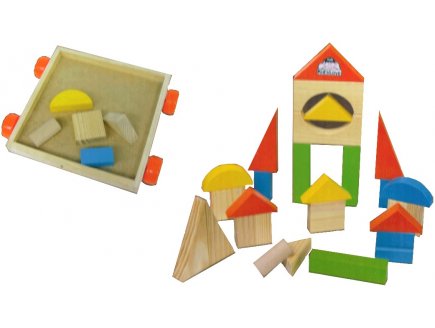 WAGONNET EN BOIS AVEC BLOCS DE CONSTRUCTION - JEU DE CONSTRUCTION