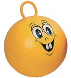 BALLON SAUTEUR JAUNE 50 CM AVEC VISAGE - JEU PLEIN AIR