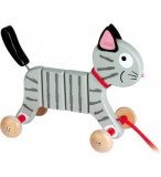CHAT EN BOIS CRAZY TIGRY - JANOD - 08080 - JOUET A PROMENER