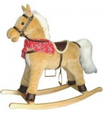 CHEVAL A BASCULE ANIME AVEC BANDANA - ANIMAL A BASCULE PELUCHE - JOUET PREMIER AGE