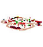 CIRCUIT DE TRAIN EN BOIS AVEC LOCOMOTIVE ELECTRIQUE 81 PIECES - EICHHORN - 100002947