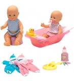 COFFRET 2 POUPONS AVEC BAIGNOIRE ET ACCESSOIRES