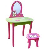 COIFFEUSE AVEC TABOURET HELLO KITTY EN BOIS - FUN HOUSE - 711401 - MOBILIER CHAMBRE ENFANT