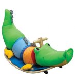 CROCODILE A BASCULE EN BOIS ET TISSU - WONDERWORLD - SW1824