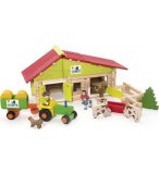 FERME AVEC TRACTEUR ET ANIMAUX 140 PIECES - JEUJURA - 8053 - JEU DE CONSTRUCTION EN BOIS