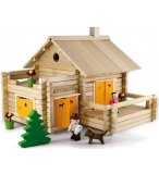 JEUJURA - MA MAISON EN RONDINS 175 PIECES - JOUET EN BOIS