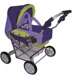 LANDAU COMBI POUSSETTE PAPILLON VIOLET POUPEE - ACCESSOIRE POUPON