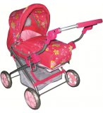 LANDAU COMBI POUSSETTE ROSE ELEPHANT POUPEE - KIDDOO - ACCESSOIRE POUPON