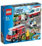 LEGO CITY 7213 LE BATEAU ET LE CAMION TOUT TERRAIN DES POMPIERS 