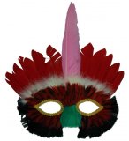 LOUP AVEC PLUMES ROUGE