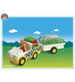 PLAYMOBIL 1.2.3 6743 GARDIEN DE ZOO / VEHICULE / RHINOCEROS
