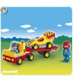 PLAYMOBIL 1.2.3 6761 VOITURE DE COURSE AVEC CAMION DE TRANSPORT