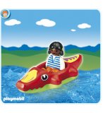 PLAYMOBIL 1.2.3 6764 FILLETTE AVEC BATEAU CROCODILE