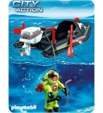 PLAYMOBIL ANIMAUX MARINS 4478 EXPLORATEUR AVEC CLOCHE DE PLONGEE