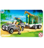 PLAYMOBIL ZOO 4855 LE VEHICULE DU ZOO AVEC REMORQUE