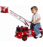PORTEUR CAMION POMPIER LANCE EAU - VEHICULE ENFANT - JEU PLEIN AIR