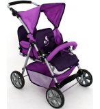 POUSSETTE JUMEAUX CHIC 2000 MAUVE POUPEES - BAYER - POUSSETTE DOUBLE