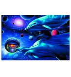 PUZZLE DAUPHIN : COSMIC VOYAGERS 1000 PIECES - COLLECTION BLUE OCEAN - NATHAN - 874149