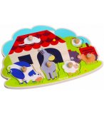 PUZZLE EN BOIS BALEINE 6 PIECES - JANOD - PUZZLE A ENCASTRER - PUZZLE AVEC BOUTONS