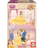 PUZZLE EN BOIS BELLE ET LA BETE 2 X 50 PIECES - EDUCA - 14502