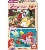 PUZZLE EN BOIS BLANCHE NEIGE ET LA PETITE SIRENE 2 X 16 PIECES - EDUCA - 14180