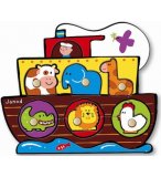 PUZZLE EN BOIS COCINELLE 6 PIECES - JANOD - PUZZLE A ENCASTRER - PUZZLE AVEC BOUTONS 
