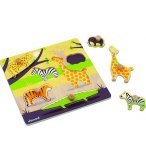 PUZZLE EN BOIS POISSON 6 PIECES - JANOD - PUZZLE A ENCASTRER - PUZZLE AVEC BOUTONS 