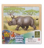 PUZZLE EN BOIS RHINOCEROS 20 PIECES - WILD REPUBLIC