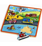 PUZZLE EN BOIS TIGROU 4 PIECES - RAVENSBURGER - PUZZLE A ENCASTRER - PUZZLE AVEC BOUTONS