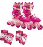 ROLLERS EN LIGNE HELLO KITTY 34/37 + PROTECTIONS - D'ARPEGE - OHKY30