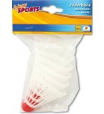 SACHET DE 6 VOLANTS BLANCS DE BADMINTON EN PLASTIQUE - JEU DE RAQUETTES - PLEIN AIR