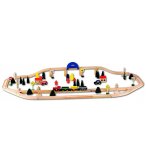 SET DE TRAIN EN BOIS 77 PIECES