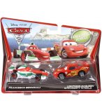VEHICULES CARS 2 FRANCESCO BERNOULLI ET FLASH MCQUEEN - VOITURE MINIATURE - MATTEL - V2835