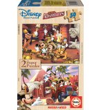 PUZZLE EN BOIS MICKEY ADVENTURES 2 X 50 PIECES - EDUCA - 13284