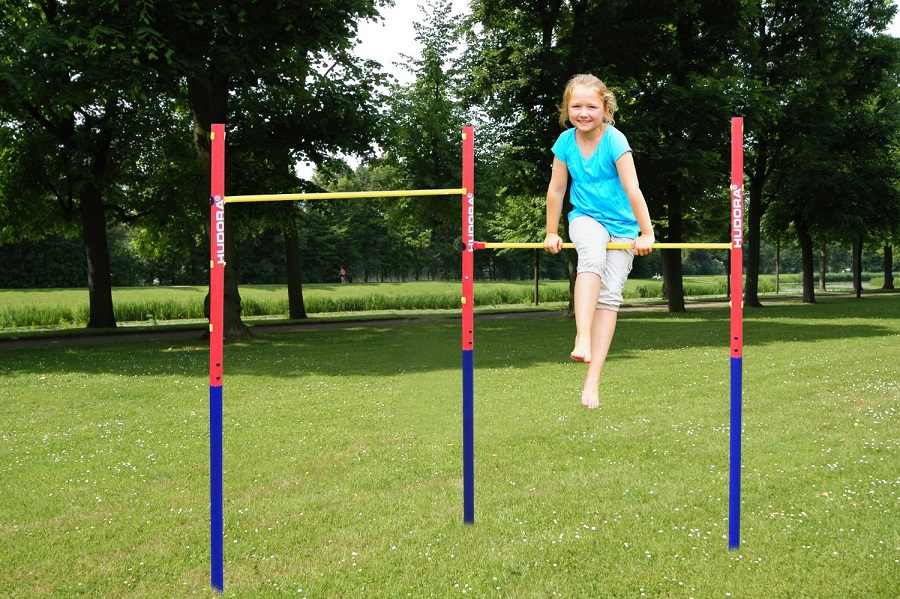 Hudora Portique barre de gymnastique double Jardin