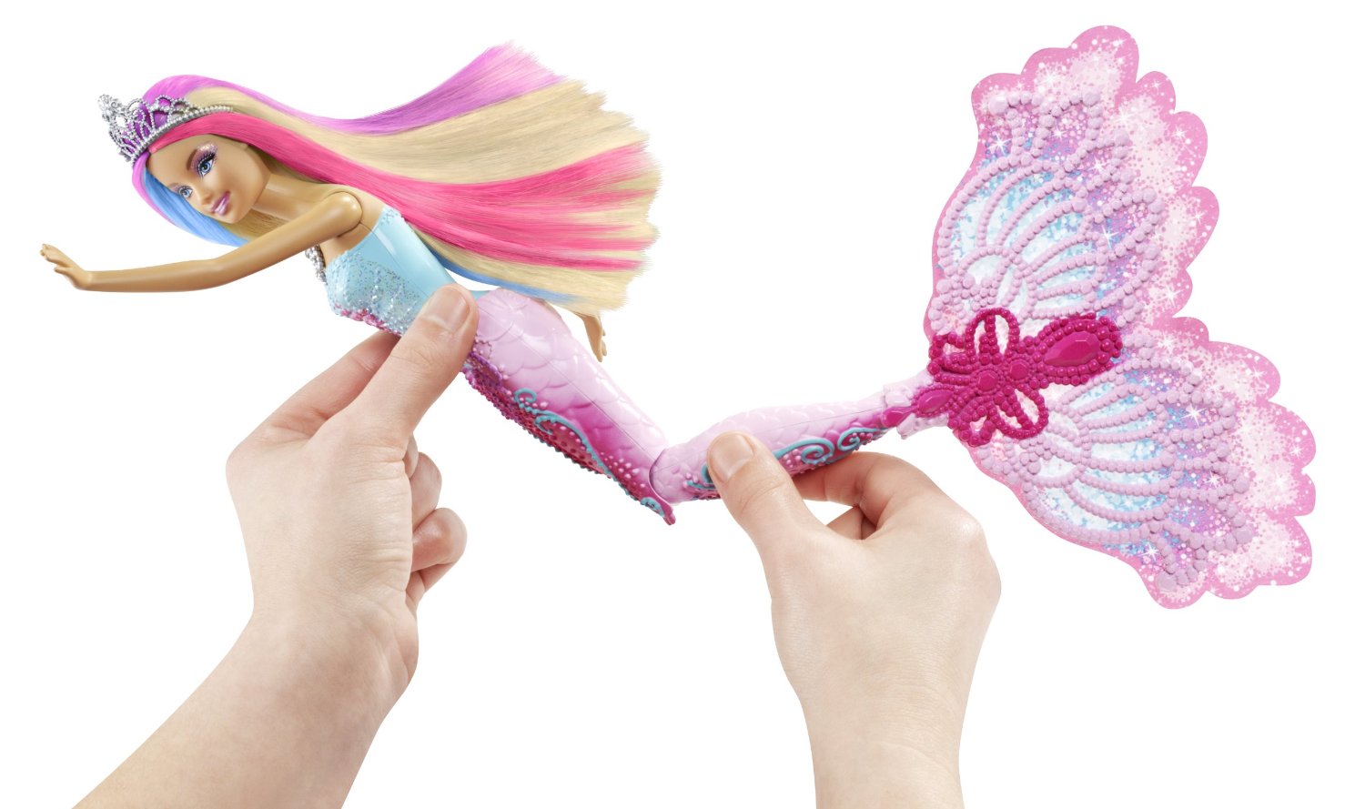 Mattel x9178 barbie sirène couleur magique avec un hippocampe