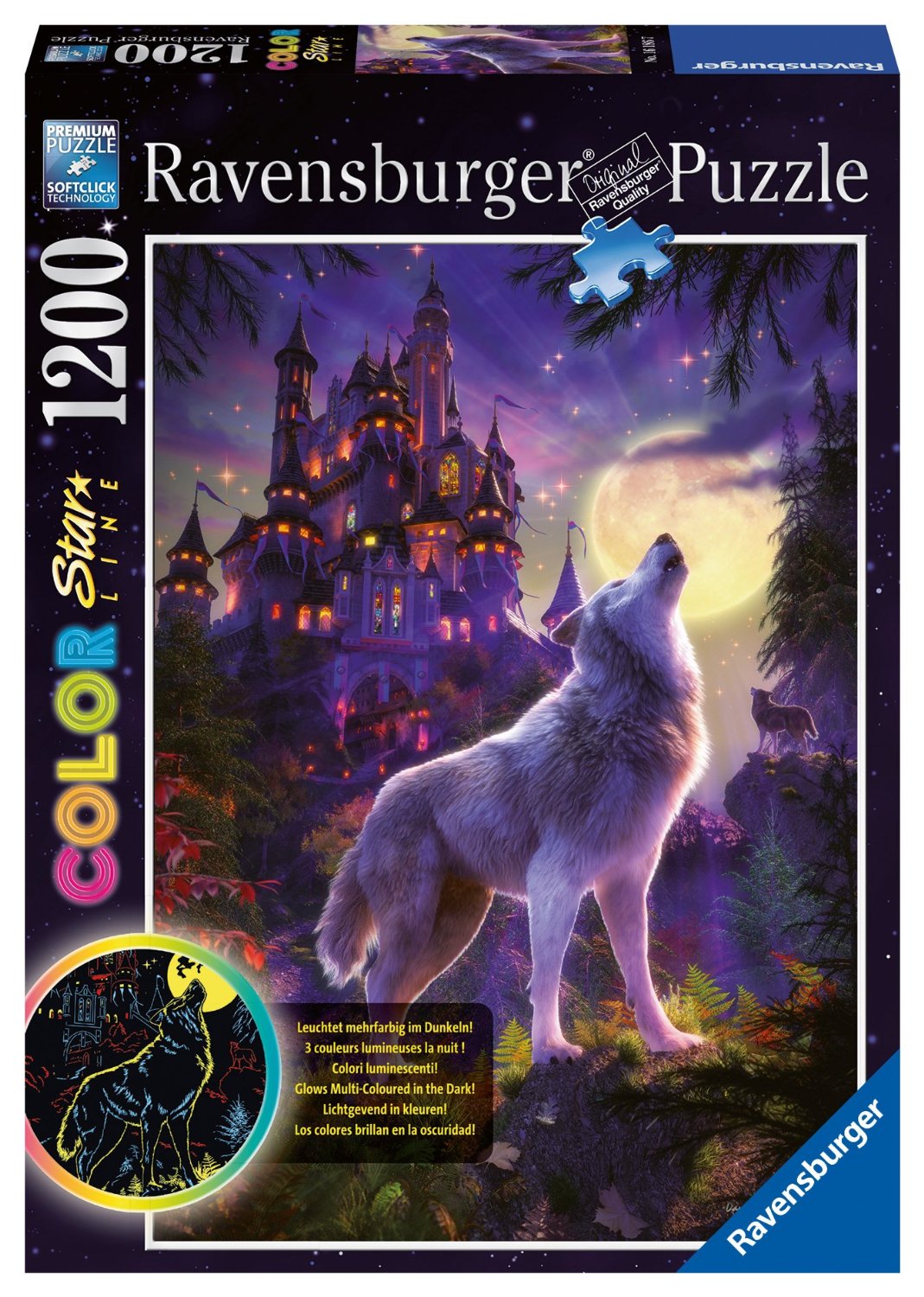Ravensburger 161867 puzzle 1200 pièces loup au clair de lune