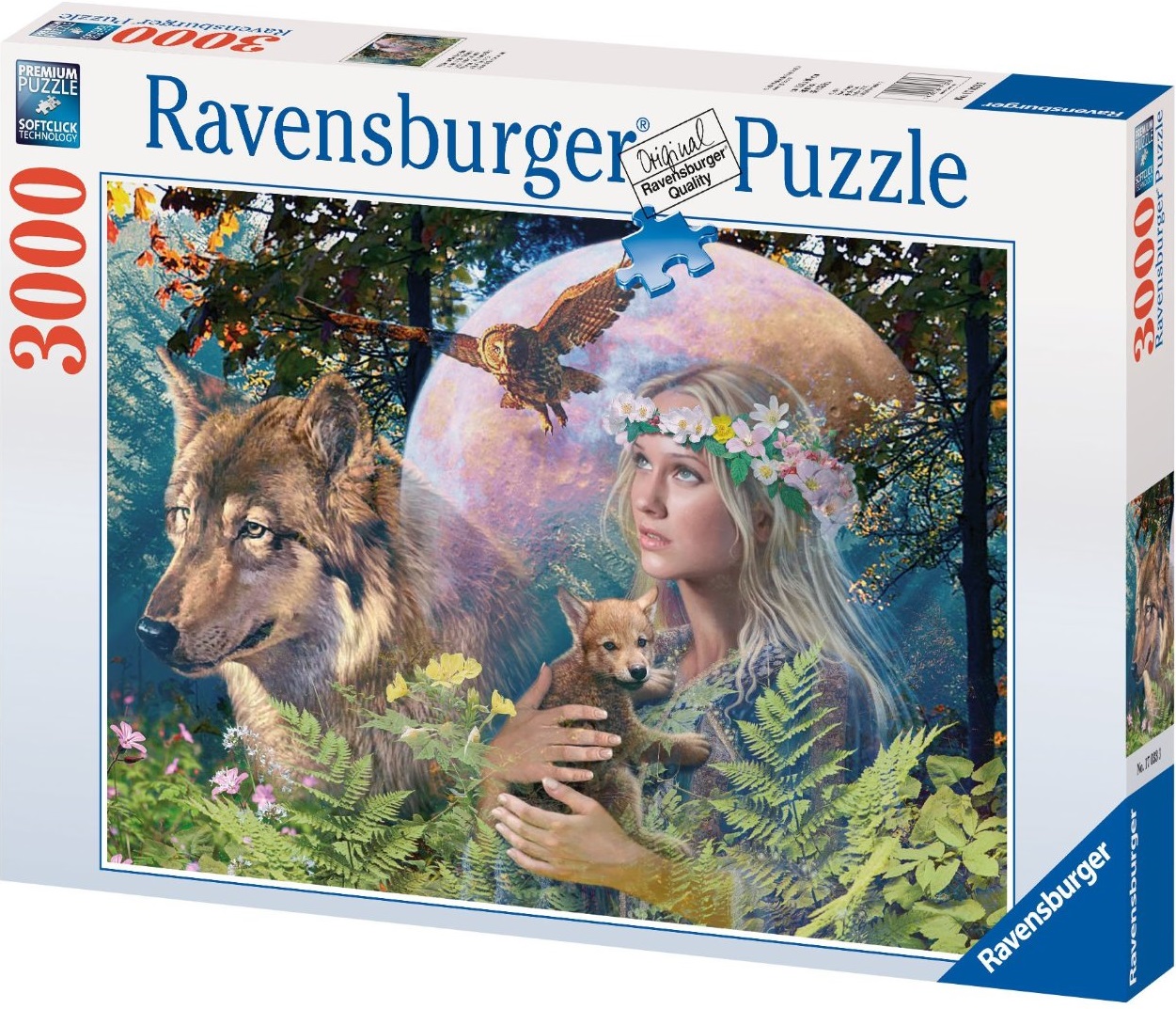 Ravensburger 17033 puzzle 3000 pièces loup au clair de lune