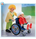 PLAYMOBIL HOPITAL 4407 MAMAN / ENFANT / FAUTEUIL ROULANT