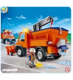 PLAYMOBIL VIE DE CHANTIER 4046 CHAUFFEUR AVEC CAMION CHASSE-NEIGE