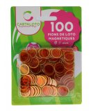 100 PIONS DE LOTO MAGNETIQUES ORANGE - JETONS MARQUAGE - ACCESSOIRE BINGO - CARTALOTO