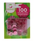 100 PIONS DE LOTO MAGNETIQUES ROSE - JETONS MARQUAGE - ACCESSOIRE BINGO - CARTALOTO