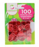100 PIONS DE LOTO MAGNETIQUES ROUGE - JETONS MARQUAGE - ACCESSOIRE BINGO - CARTALOTO
