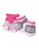 2 PAIRES DE CHAUSSETTES GRIS ET BLANCHES BABY BORN 43 CM - ZAPF CREATION (ZA405)