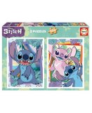 2 PUZZLES DISNEY STITCH : PORTRAITS DE STITCH & ANGEL 2 X 500 PIECES - DESSIN ANIME - EDUCA - 19732