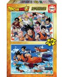 2 PUZZLES :DRAGON BALL Z : VEGETA - SON GOKU - SON GOTEN 100 PIECES - COLLECTION DESSINS ANIMES EDUCA 18214