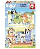 2 PUZZLES EN BOIS BLUEY : JOURNEE DETENTE 2 X 50 PIECES - DESSIN ANIME - EDUCA - 19408