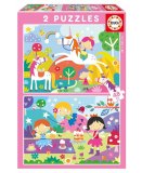 2 PUZZLES MONDE MAGIQUE : LICORNES ET FEES 2 x 48 PIECES - AMIS ENCHANTE - EDUCA - 19993